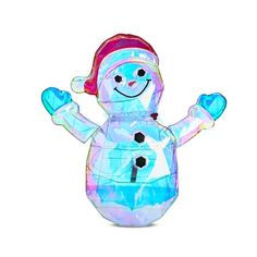 an inflatable snowman is shown on a white background