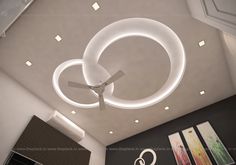 a modern ceiling fan in the middle of a room