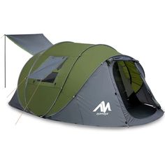 a tent with the door open on a white background