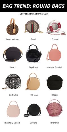 Round Bags, Circle Bags, Vintage Hat Boxes, Types Of Handbags, Circle Purse, Fashion Terms, Fashion Vocabulary, Wicker Bags