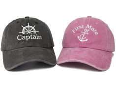 PRICES MAY VARY. 【Find Your Style】: He/She’s your Captain… She/He’s your First Mate! The sea is hard to navigate without a Captain to lead the way! First Mate is the most important right-hand man for a Captain and a most trusted friend who always has their back. Wear this adorable dad hat set to emblazon your partnership! What a unique way to celebrate a trusted friend, his/her, your family and couples. 【Set of Two Caps】: Set includes 2 dad hats. Features Captain and Ship Steering Wheel are embr Toddler Gifts For Mom, Ship Steering Wheel, Fishing Cap, Mini Hats, Matching Hats, Gifts For Sailors, Sailor Hat, Black Baseball Cap, Friends Mom