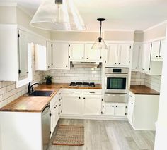 the kitchen is clean and ready for us to use in its new owner's home