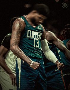 a basketball player with tattoos on his arm