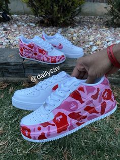 Bape Air Force 1, Custom Af1, White Nike Shoes