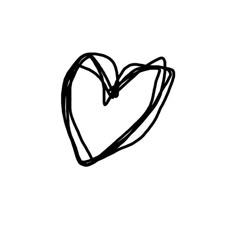 a black and white drawing of a heart