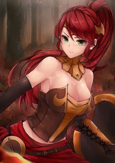 Rwby Pyrrha, Pyrrha Nikos, Rwby Red, Rwby Characters, Blake Belladonna, Rwby Fanart, Rwby Anime, Rooster Teeth, New Gods