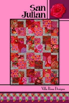 San Julian Quilt Pattern by Villa Rosa Designs Contrast Background, Villa Rosa, Kaffe Fassett Quilts, Basic Quilt, Kaffe Fassett Fabric, Sewing Cards, Fat Quarter Quilt, Pdf Quilt Pattern, Card Pattern