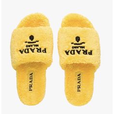 Prada Yellow Terry Cloth Black Logo Slide Sandal Rubber Sole Flip Flop Flat 38 ********** Prada ********** Brand: Prada Size: 38 (Know Your Prada Size) Name: Spugna Color: Giallo Nero Style: Slides Material: Terry & Rubber Open Front Toe Prada Black Logo Yellow Terry Cloth Fabric Material Slide Sandal Style Slip On White Rubber Sole Brand New In Box, Comes With Original Box And Dust Bag 100% Authentic Or Your Money Back Great Gift I Ship Worldwide Any Other Questions Just Ask, I Will Be Happy To Prada Brand, Yellow Slides, Logo Yellow, Sandal Style, Cloth Fabric, Prada Shoes, Sandal Fashion, Black Logo, Terry Cloth