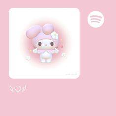 a pink wallpaper with an animal character on it