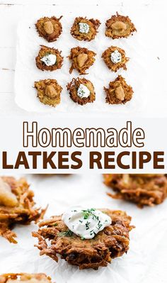 homemade latkes recipe with text overlay