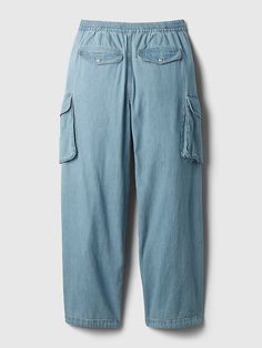 Mid Rise Wide Baggy Cargo Jeans | Gap Relaxed Fit Medium Wash Wide-leg Cropped Jeans, Relaxed Fit Wide-leg Cropped Jeans In Medium Wash, Casual Medium Wash Wide-leg Cropped Jeans, Medium Wash Cropped Jeans With Relaxed Fit And Pockets, Gap Casual Full Length Jeans, Gap Casual Jeans, Casual Denim Blue Tencel Jeans, Casual Full-length Gap Jeans, Casual Full Length Gap Jeans