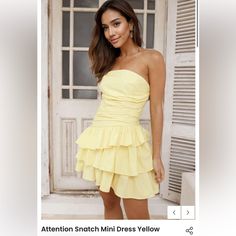 From Brand Woryhat Dress Name-Attention Snatch Mini Dress Yellow Glitter Prom Dresses, Dresses Hoco, Mini Homecoming Dresses, Hoco Dress, Short Summer Dresses, Sequin Prom Dresses, Prom Dress Shopping, Green Prom Dress, Dress Inspo