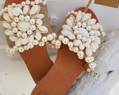 Embellished Flats, Boho Sandals, Embellished Sandals, Wedding Sandals, Greek Sandals, Slides Sandals, Kinds Of Shoes