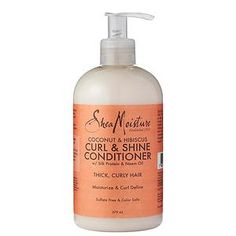 Use Shea Moisture Coconut And Hibiscus Curl And Shine Conditioner for Thick & Curly Hair. Enhance Natural Curls, Hibiscus Sabdariffa