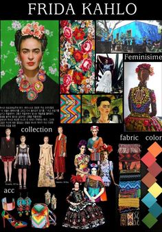 frida kahlo fashion collage with pictures and text