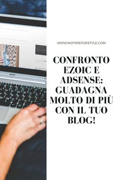 someone is typing on their laptop with the caption'confernto ezologe adrene guiagna mollo di puu con l '