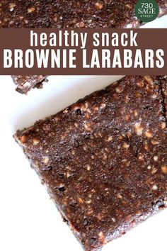 healthy snack brownie lavabars with text overlay