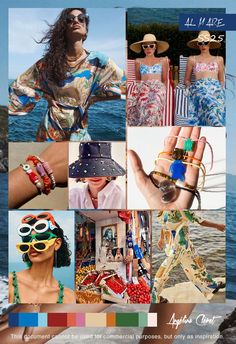 AL MARE | Spring Summer 2025 - Fashion & Trend Colors by Angélina Cléret - This document cannot be used for commercial purposes, but only as inspiration. #trendforecasting #angelinacleret #2025 #springsummer #SS25 #fashioninspiration #color2025 # alemais #marykatrantzou #mango #zimmerman #maxlael #santeaccessorios #vestige #theitalyedit #almare #beachwear #tomatocolor #seacolors #sunnyvibes #summeroutfit #silkmood #silk #eyewear #jewelrytrend25 Summer 24 Fashion, Ss25 Trend Forecast, Ss25 Color Trends, Spring Summer 2025 Fashion Trends, Summer 2025 Fashion Trends, Summer 2025 Trends, Spring Summer 2025