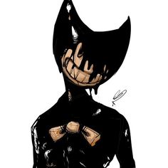 a drawing of a person wearing a black cat suit