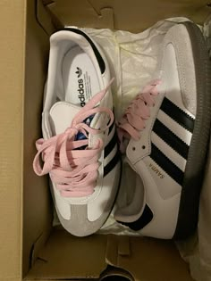 Addidas Shoes Pink, Light Pink Sambas, Adidas Pink Platform Sneakers For Streetwear, Sambas With Pink Laces, Cute Pink Sneakers For Streetwear, Heaven Clothes, Kids Outfits Daughters, Staple Shoes