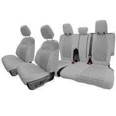 the front and rear seats of a car