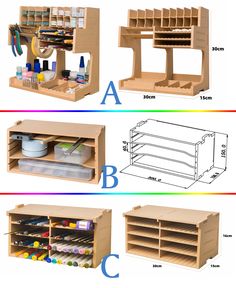 three different types of crafting supplies are shown in this diagram, and the bottom is labeled