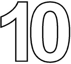 the number ten is shown in black and white