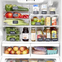 an open refrigerator filled with lots of food