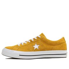 Converse One Star Ox 'Yellow' Yellow/White 165033C Stars Converse, Converse Yellow, Yellow Converse, Run Star Hike, Men's Converse, Yellow Sneakers, Sneakers Converse, White Shoes Sneakers, Converse One Star