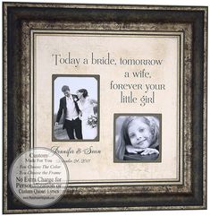 Wedding Gifts Parents Bride Groom MOM & DAD Sign Frame Father of The Bride Mother of The Bride Reception Shower ( 16 X 16 ) via Etsy #weddings #presents #gifts Daughter Picture, Personalized Wedding Frames, Wedding Frame Gift, Dad Wedding Gift, Framed Wedding Photos, Cadeau Parents, Bride Pictures, Wedding Frame