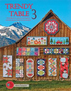 the front cover of trendy table 3, featuring quilts and appliques