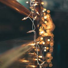 a string of lights that are on top of a table