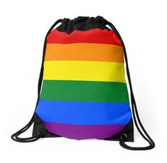 Rainbow Flag Pride, Rainbow Logo, Drawstring Bag Designs, Sublimation Prints, Pride Gifts, Rainbow Flag, Lgbtq Pride, Classic Backpack, Flag Colors