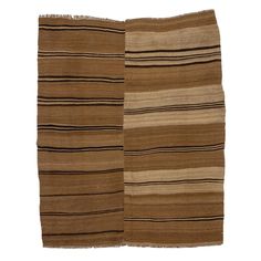 two brown and black striped rugs on a white background