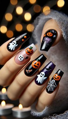 #FallNails #NailTrends2024 #AutumnVibes #MatteNails #nailart #naildesign #nailcolor #nailpolish #summernails #springnails #pinknails #rednails #acrylicnails #alomondnails #nailcare #winternails #whitenails #nailsalon #frenchnails #shortnails #bluenails #blacknails #nudenails #gelnails #halloweennails #simplenails #greennails #purplenails #nails #autumnnails #squarenails #longnails #coffinnails #longcoffinnails #shortcoffinnails #nailtrends #fashionnails #fallnailstrendy #spookynails Spooky Nail Designs, Themed Nail Art, Spooky Nail, Festive Nails