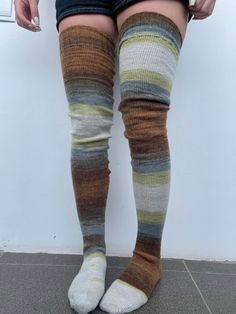 🌺mismatched wool socks Thigh High boots Over the knee socks Thigh High Stockings 🌺Kesane  - Forget Me Not  -  Harmony of colors, hand knitted production from the best quality wool, are made for ladies who follow an active and elegant lifestyle. Hand woven clothes are always original, more comfortable, stands out from fabric, stamped textile and last long. Our product will bring you a gorgeous sense of pleasure, lightness and comfort. Fits 3 seasons: fall, winter and spring. Kesane uses only na Casual Multicolor Knee-high Socks For Winter, Warm One Size Knee-high Socks, Casual Multicolor Knee-high Winter Socks, One Size Knitted Knee-high Socks, Casual Warm Thigh High Stockings, Fitted Multicolor Socks For Fall, One Size Knee-high Stockings For Fall, Fall Knee-high Stockings One Size, Fall Season Knee-high Stockings One Size