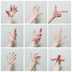 many different images of hands making the number one sign with their fingers and thumbnails