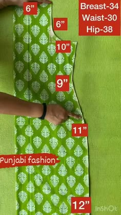 the sewing pattern is showing how to sew on it's side, with measurements for