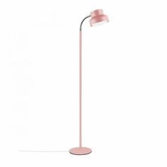 a pink floor lamp on a white background