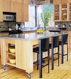 Popular Kitchen Colors, Mobile Kitchen Island, Kitchen Island On Wheels, Rustic Kitchen Island