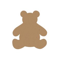 a brown teddy bear cut out on a white background