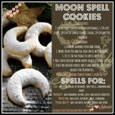 the moon spell cookies are made with powdered sugar