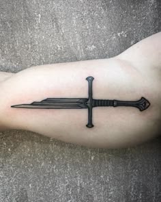 Lord of the Rings tattoo for Luke. Thanks again⚔ . . . #illustration… Minimal Lotr Tattoo, Narsil Tattoo, Tattoo Ideas For Men Arm, Inner Arm Tattoo, Dagger Tattoo