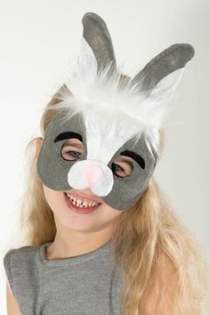 Handmade universal bunny mask for boy or girl. Cute rabbit mask for kid. Product made from felt and artificial fur. Rabbit Mask For Kids, Rabbit Mask, Bunny Mask, Design Art Drawing, Costume Masks, Kids Mask, Face Masks For Kids, Mask Diy, Art And Craft Videos