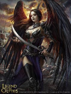 Legend of the Cryptids - Amarie, Laura Sava on ArtStation at http://www.artstation.com/artwork/legend-of-the-cryptids-amarie Legend Of The Cryptids, Guerriero Samurai, Creature Fantasy, Art Noir, Angel Warrior, 다크 판타지, Fantasy Images, Writing Ideas, Angels And Demons