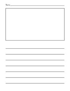 a blank paper with lines in the middle and one line at the bottom that says name