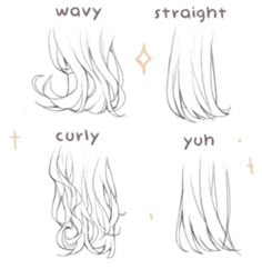 four different ways to draw hair