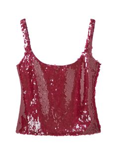 Find 16ARLINGTON Hornet Sequined Top on Editorialist. Fixed shoulder straps. Embellished with sequins. Model is wearing a size6 Glamorous Red Sequin Top, Red Embellished Fitted Tops, Martini Costume, Sequin Fashion, Sequin Embellished Top, Sequined Top, Sequin Embellishment, City Dress, Red Sequin