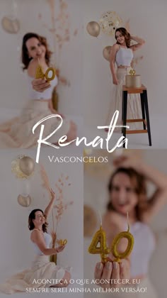 a collage of photos with the words renata vasconculos written in spanish