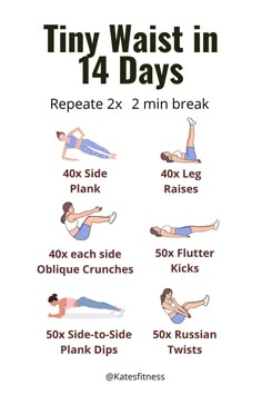 an exercise poster showing the different exercises to do